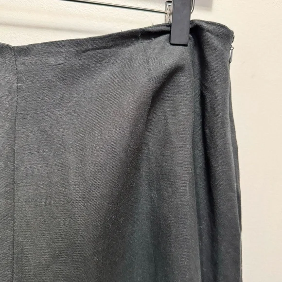 Rosanna Black High Rise Linen Cotton Cropped Pants Size 12 - Picture 5 of 12